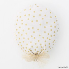 Ballon &laquo; Camille &raquo; blanc et or