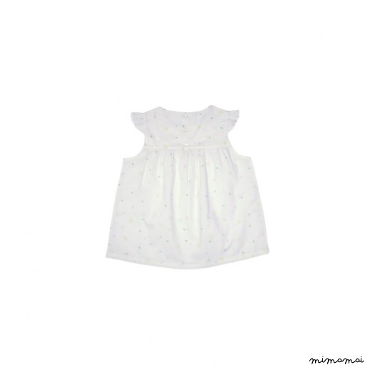 Blouse &agrave; volants imprim&eacute;e Violette