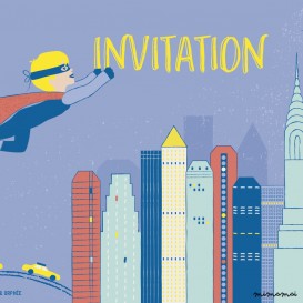 Cartes d'invitation super h&eacute;ros