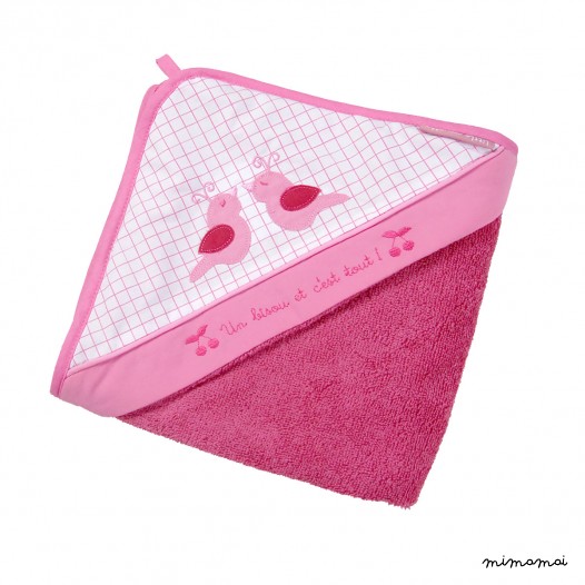Hooded towel Miss Cerise