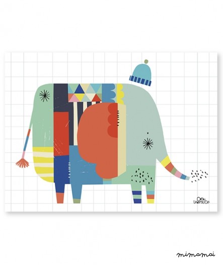 Affiche &eacute;l&eacute;phant moderne