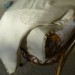 Copripiumino da culla in shantung in seta ricamato a mano con cuore a punto vapore