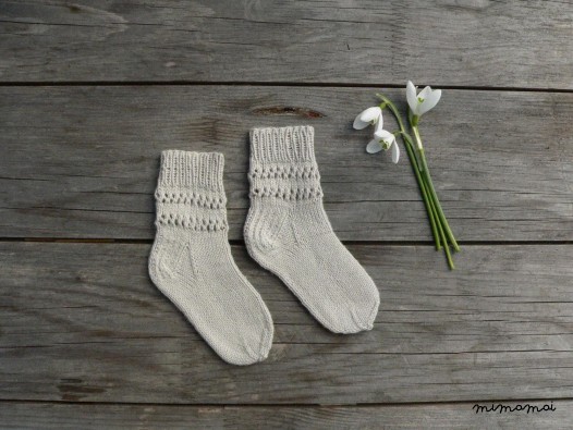 Hand knit baby cotton socks - baby socks - newborn summer socks