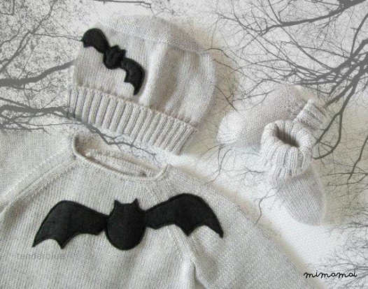 Maglia maglione.Baby set per Halloween. 100% lana.