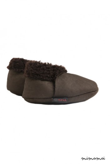 Kina Infant Booties Chocolate