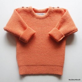 Babies/Children's knitted lambswool crew neck sweater with oak buttons/jumper/cardigan