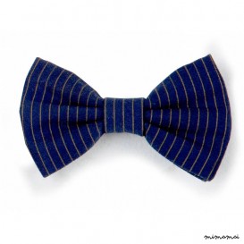 Hair Bow Clip in Navy Stripe