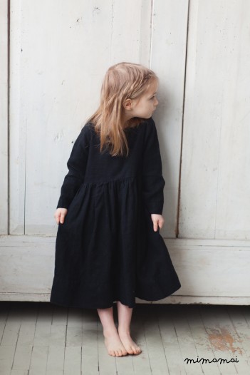 BLACK SMOCK DRESS