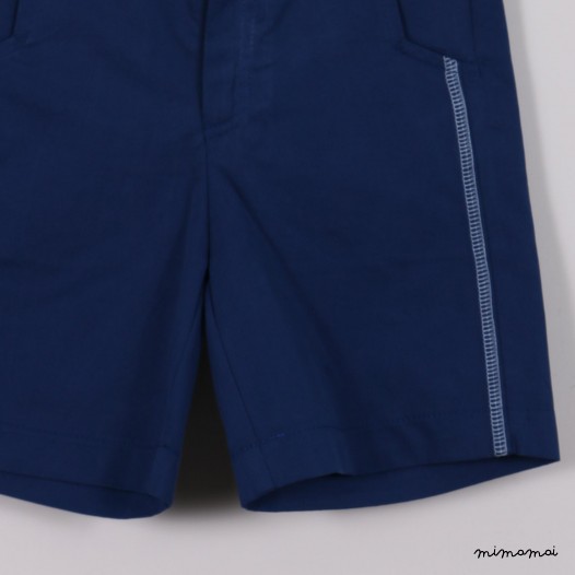 Contrast Stitching Shorts blue