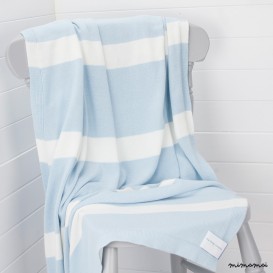 Blue & White Large Cotton Children's Blanket