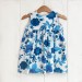 Baby print dress,baby ceremony dress,toddler dress,bambina vestito fiori blue, blue flowers