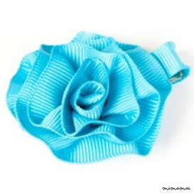 Rosette Hair Clip - Turquoise Blue