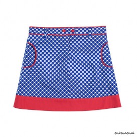 Piped Skirt blue dots