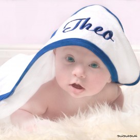 Baby Towel With Royal Blue Trim