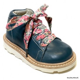 Hattie navy monkey boot with Liberty laces