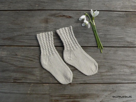 Hand knit baby summer socks - baby cotton socks - newborn socks