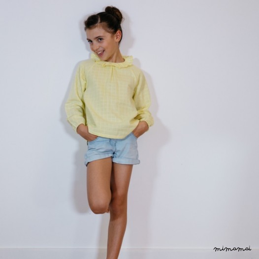 Blouse en lange jaune fille Charlotte
