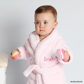 Personalised Pink Fleece Baby Robe