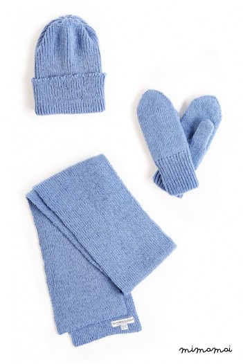 Children/Toddler knitted Virgin wool Mittens, Beanie and Scarf set