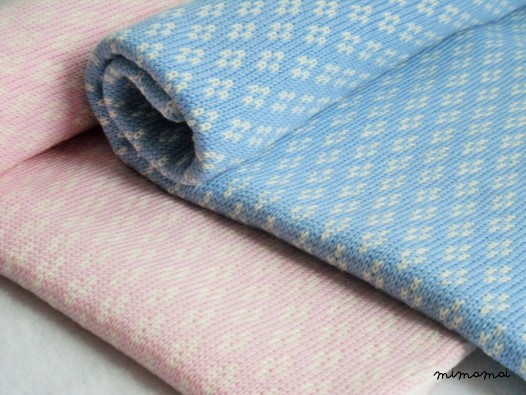 Baby Knit Blanket - Pink / Blue