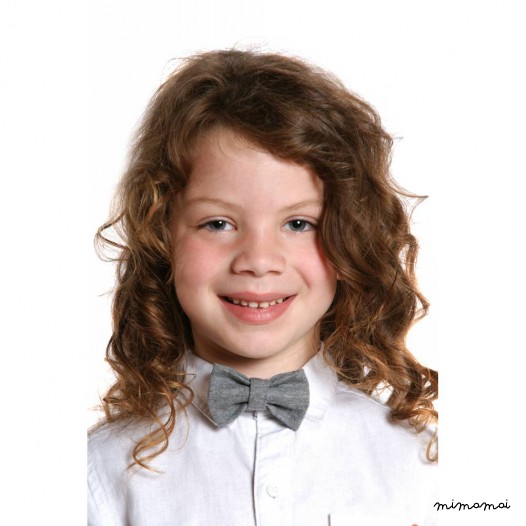 Child grey bow tie, cotton