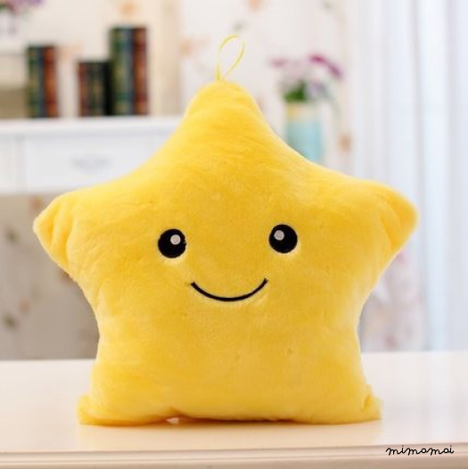 Star LED light up cushion - Yellow
