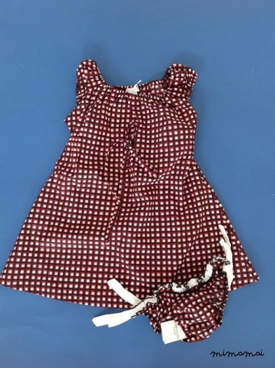 Vestito Tania Quadretti con Costumino Bianca Abbinato