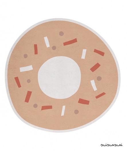 Tapis b&eacute;b&eacute; forme donuts orange pastel