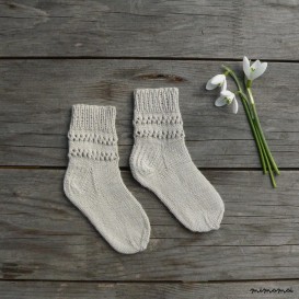 Hand knit baby cotton socks - baby socks - newborn summer socks