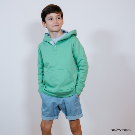 Sweat &agrave; capuche gar&ccedil;on vert Victor