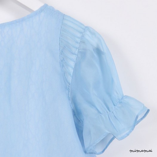 Flared Sleeve Top pale blue
