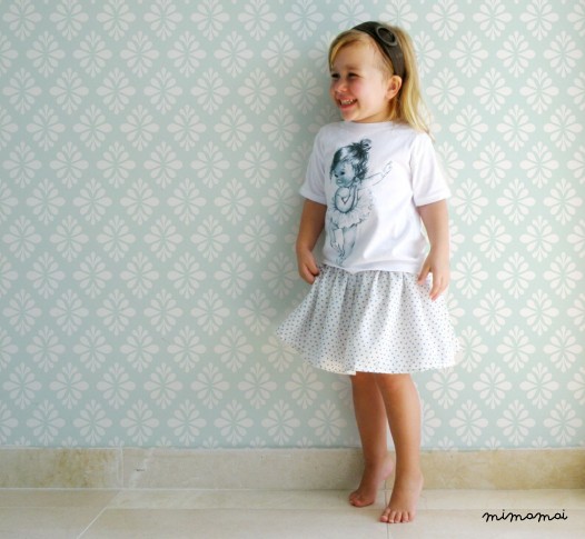 White and Blue Skirt for girl, Little Stars Skirts
