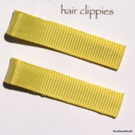Pair of Plain Yellow Hairclips
