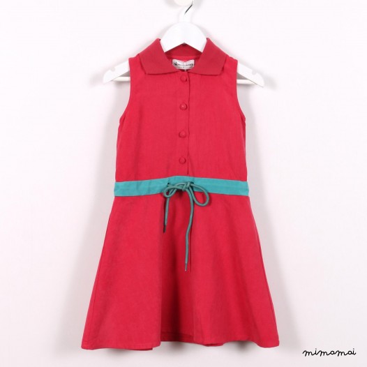 Sleeveless Tie-waist Dress pink