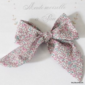BARRETTE GROS NOEUD LIBERTY ROSE