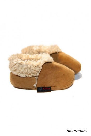 Kina Infant Booties Natural