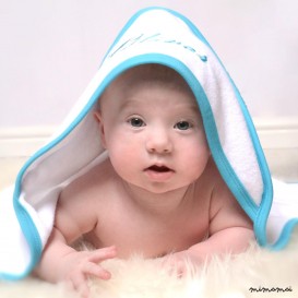 Baby Towel With Turquoise Trim