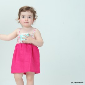 Linen dress with Liberty details