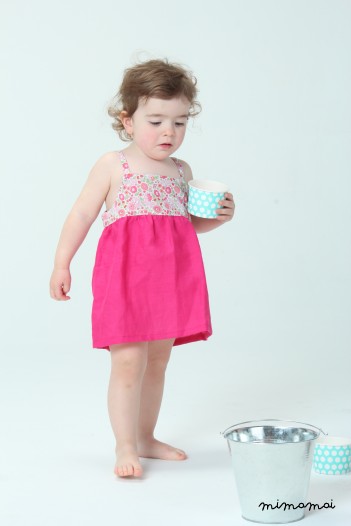 Linen dress with Liberty details