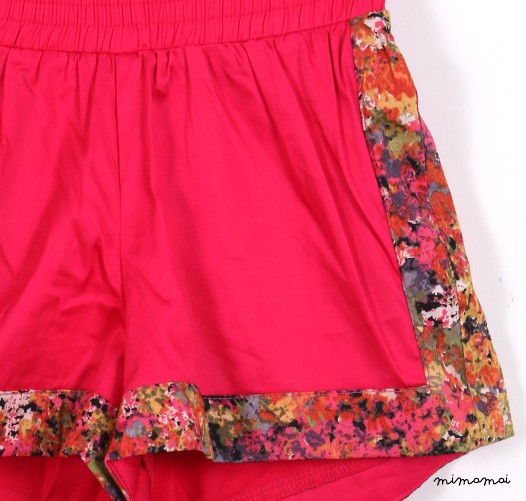 Contrast Stretchband Shorts pink