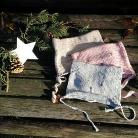 Baby cat hat, handmade knitwear of organic cotton, grey