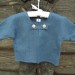 Natural linen baby jacket. Teal