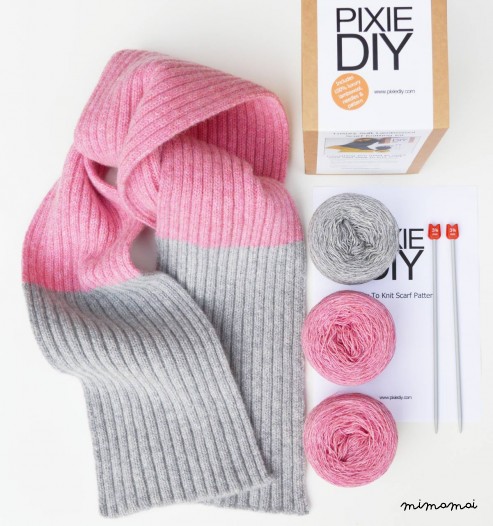 RIBBED SCARF KNITTING KIT - 2 COLOURS AVAILABLE