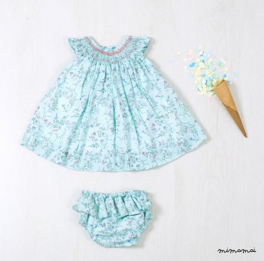 Baby toddler dress, Dress in floral print, Smocked dress