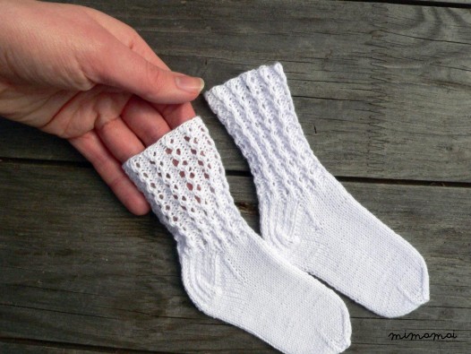Baby socks - hand knit baby cotton summer socks