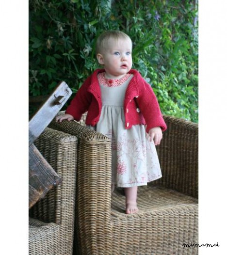 Scalloped Cardigan in Red