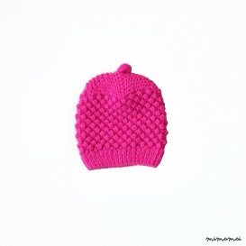 Gorro em l&atilde; hot pink