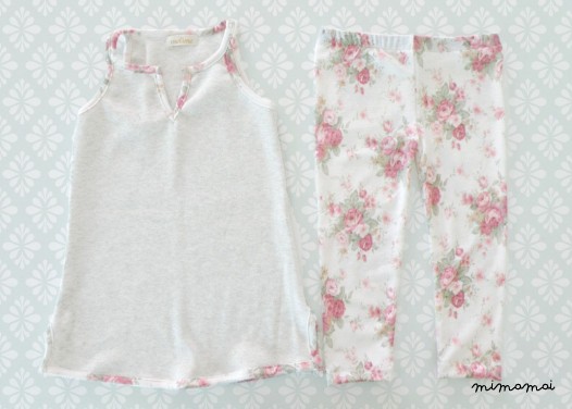 Shabby Chic Long T-Shirt and Leggings Set