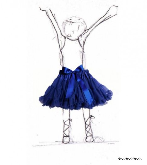 Girls Petticoat Tutu in Navy Blue