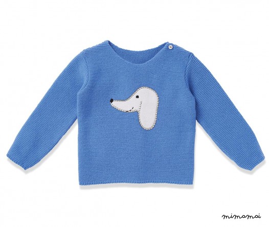 Pullover HUG ME DOG blue